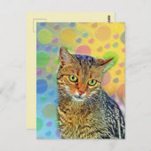 Niedliches Kätzchen - abstrakt - farbenfrohe Maler Postkarte (Vorne/Hinten)