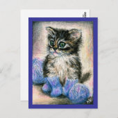 Niedliches Kätzchen aus Garn Postkarte (Vorne/Hinten)