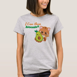 Niedliches Kätzchen-Avocado-Wortspiel-Shirt T-Shirt