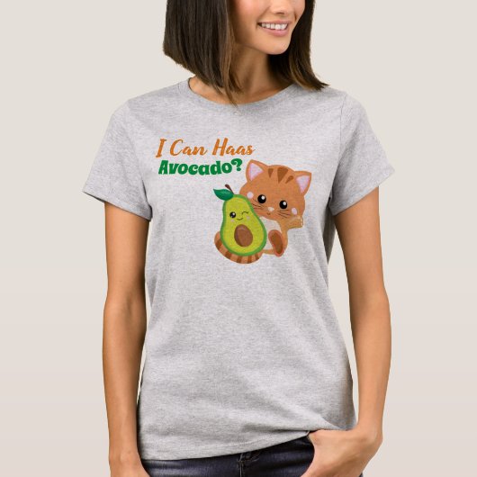 Niedliches Kätzchen-Avocado-Wortspiel-Shirt T-Shirt (Vorderseite)