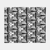 Niedliches Kätzchen gestreift Schwarz-weiß Fleecedecke (Vorderseite (Horizontal))