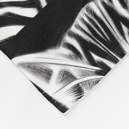 Niedliches Kätzchen gestreift Schwarz-weiß Fleecedecke (Ecke)