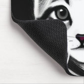 Niedliches Kätzchen gestreift Schwarz-weiß Mousepad (Ecke)