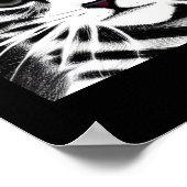 Niedliches Kätzchen gestreift Schwarz-weiß Poster (Ecke)