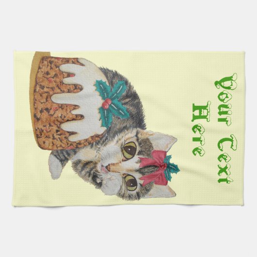 niedliches Kätzchen grauer Tabby, der Geschirrtuch (Horizontal)