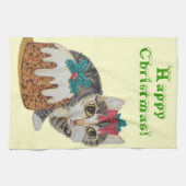 niedliches Kätzchen grauer Tabby, der Handtuch (Horizontal)