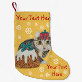 niedliches Kätzchen grauer Tabby, der Kleiner Weihnachtsstrumpf (Vorderseite)