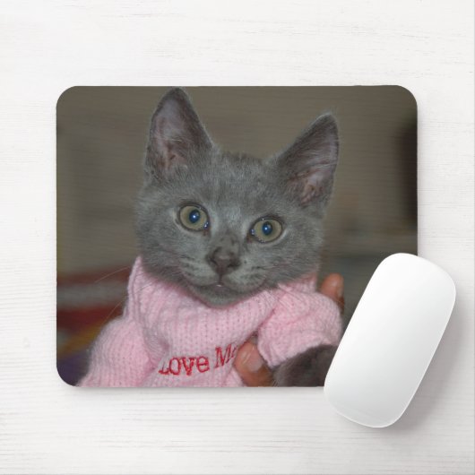 Niedliches Kätzchen in der Strickjacke Mousepad (Mit Mouse)