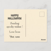 Niedliches Kätzchen in einem Hexenkleider, Hallowe Postkarte (Rückseite)