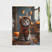 Niedliches Kätzchen in schwarz-orangefarbenem Fell Karte (Rückseite)