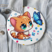 Niedliches Kätzchen/Katze/Schmetterling Button (Beispiel)