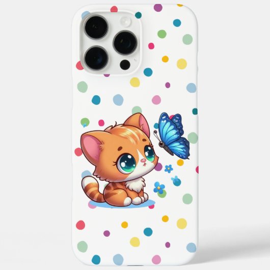 Niedliches Kätzchen/Katze/Schmetterling Case-Mate iPhone Hülle (Rückseite)