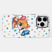 Niedliches Kätzchen/Katze/Schmetterling iPhone Hülle (Rückseite (Horizontal))