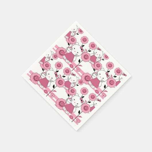 Niedliches Kätzchen Katzenjunge Serviette (Ecke)