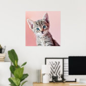 Niedliches Kätzchen mit blauen Augen. Poster (Heimbüro)