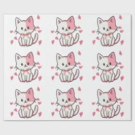 Niedliches Kätzchen mit Bogen Geschenkpapier