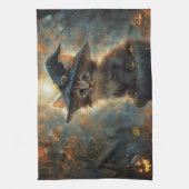 Niedliches Kätzchen mit einem Hexenhut Geschirrtuch (Vertikal)