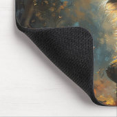Niedliches Kätzchen mit einem Hexenhut Mousepad (Ecke)