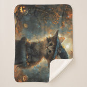 Niedliches Kätzchen mit einem Hexenhut Sherpadecke (Vorderseite)