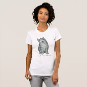 niedliches Kätzchen mit grauschwarz-weißer Pelzkun T-Shirt (Vorne ganz)