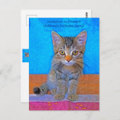 Niedliches Kätzchen mit großen Augen Kinder Geburt Postkarte (Vorne/Hinten)