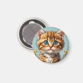 Niedliches Kätzchen-Portrait Magnet (Vorderseite/Rückseite)