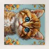 Niedliches Kätzchen-Portrait Puzzle (Horizontal)