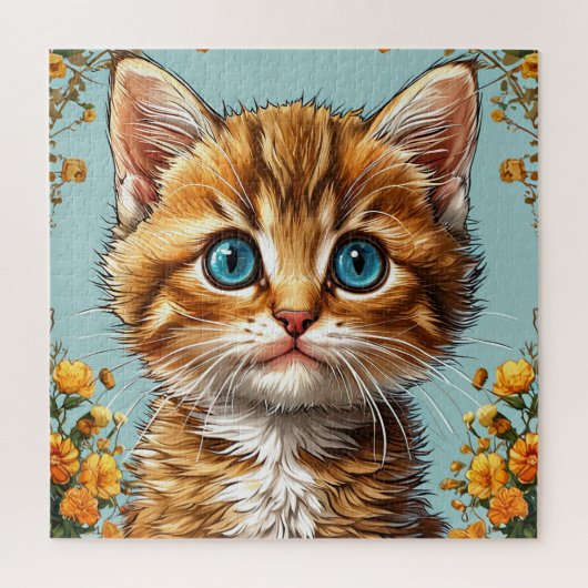 Niedliches Kätzchen-Portrait Puzzle (Vertikal)