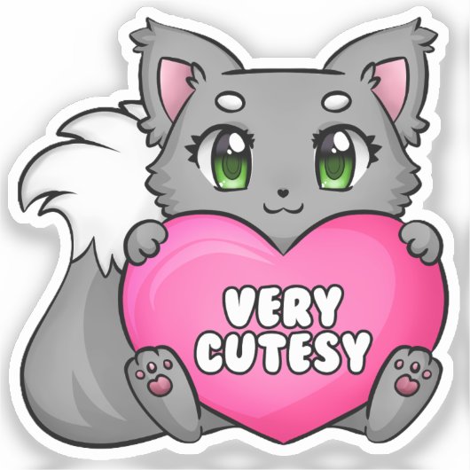 Niedliches Kätzchen, sehr knusprige Aufkleber. Aufkleber (Vorderseite)