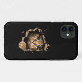 Niedliches Kätzchen sieht aus zerrissenen Geweben Case-Mate iPhone Hülle (Rückseite (Horizontal))