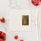 Niedliches Kätzchen trinkt Tee mit dir. Serviette (Beispiel)