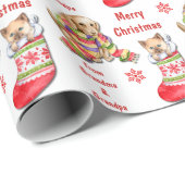 Niedliches Kätzchen und Welpen Weihnachten Geschenkpapier (Rolleneckpunkt)