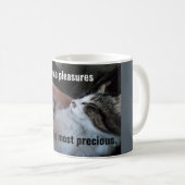 Niedliches Kätzchen-Zitat-einfache Vergnügen am Kaffeetasse (VorderseiteRechts)