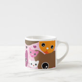 niedliches Kätzchenkatzen-Hintergrundmuster Espressotasse (Rechts)