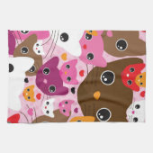 niedliches Kätzchenkatzen-Hintergrundmuster Handtuch (Horizontal)