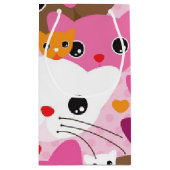 niedliches Kätzchenkatzen-Hintergrundmuster Kleine Geschenktüte (Rückseite)
