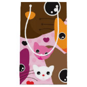 niedliches Kätzchenkatzen-Hintergrundmuster Kleine Geschenktüte (Vorderseite)