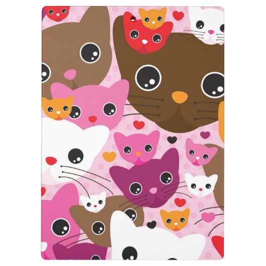 niedliches Kätzchenkatzen-Hintergrundmuster Klemmbrett (Rückseite)