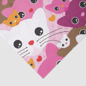 niedliches Kätzchenkatzen-Hintergrundmuster Seidenpapier (Ausschnitt)