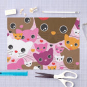 niedliches Kätzchenkatzen-Hintergrundmuster Seidenpapier (Handwerk)