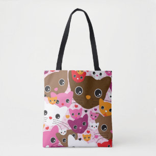 niedliches Kätzchenkatzen-Hintergrundmuster Tasche