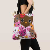 niedliches Kätzchenkatzen-Hintergrundmuster Tasche (Von Nahem)