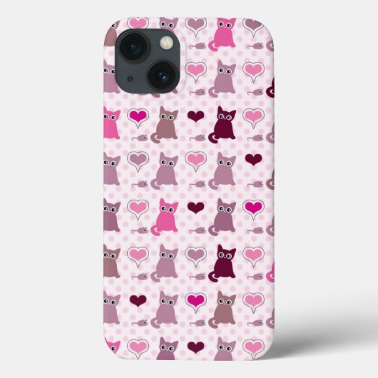 Niedliches Kätzchenmädchenmuster Case-Mate iPhone Hülle (Rückseite)