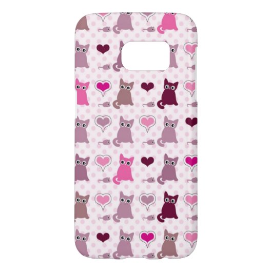 Niedliches Kätzchenmädchenmuster Case-Mate Samsung Galaxy Hülle (Rückseite)