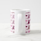 Niedliches Kätzchenmädchenmuster Jumbo-Tasse (Rückseite)