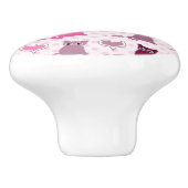 Niedliches Kätzchenmädchenmuster Keramikknauf (Seitenansicht)