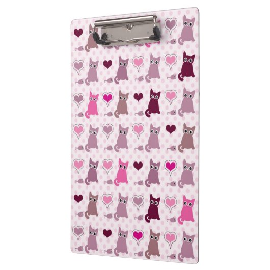 Niedliches Kätzchenmädchenmuster Klemmbrett (Links)