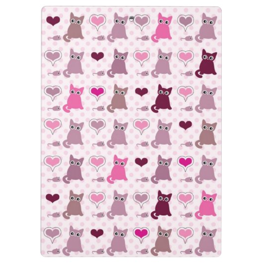 Niedliches Kätzchenmädchenmuster Klemmbrett (Rückseite)