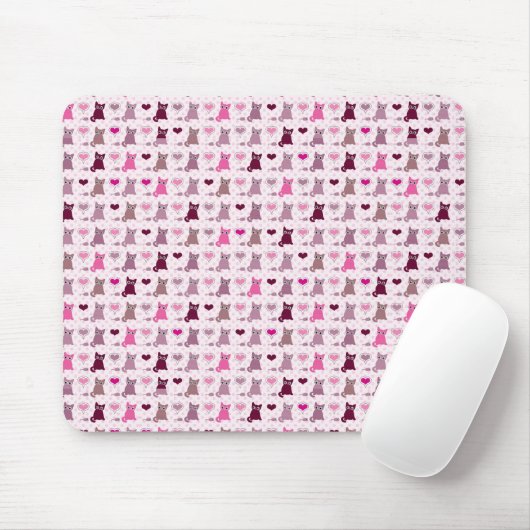 Niedliches Kätzchenmädchenmuster Mousepad (Mit Mouse)
