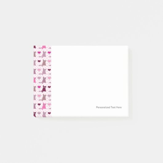 Niedliches Kätzchenmädchenmuster Post-it Klebezettel (Vorderseite)